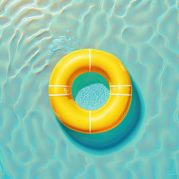 Gele Pool Ring Float Illustratie AI Generatief