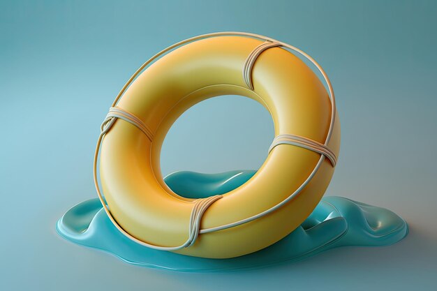 Gele Pool Ring Float Illustratie AI Generatief