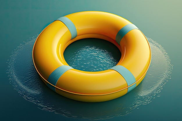 Gele Pool Ring Float Illustratie AI Generatief