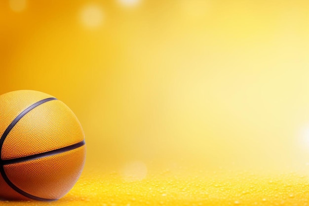 Gele retro basketbal achtergrond