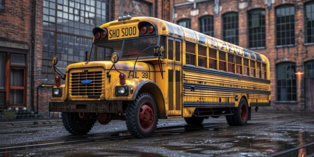 gele schoolbus Generatieve AI