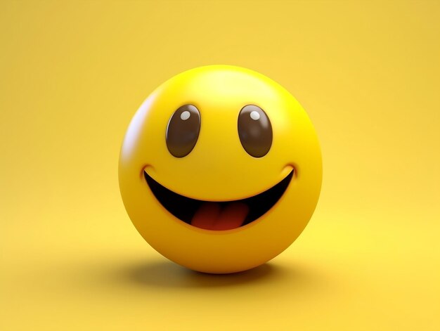 Foto gele smiley-emoji met een geïsoleerde achtergrond