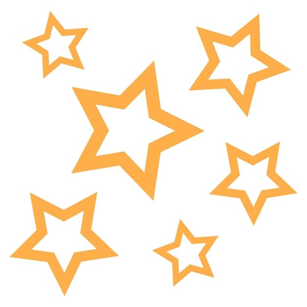 Gele sterren png sticker schattige pastelvormige grafische doorzichtige achtergrond