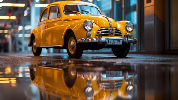 Gele taxi close-up Generatieve AI
