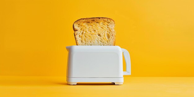 Foto gele toaster op de achtergrond