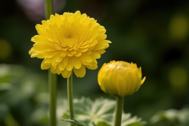 Gele veldbloem macro Flora kleur Genereer Ai