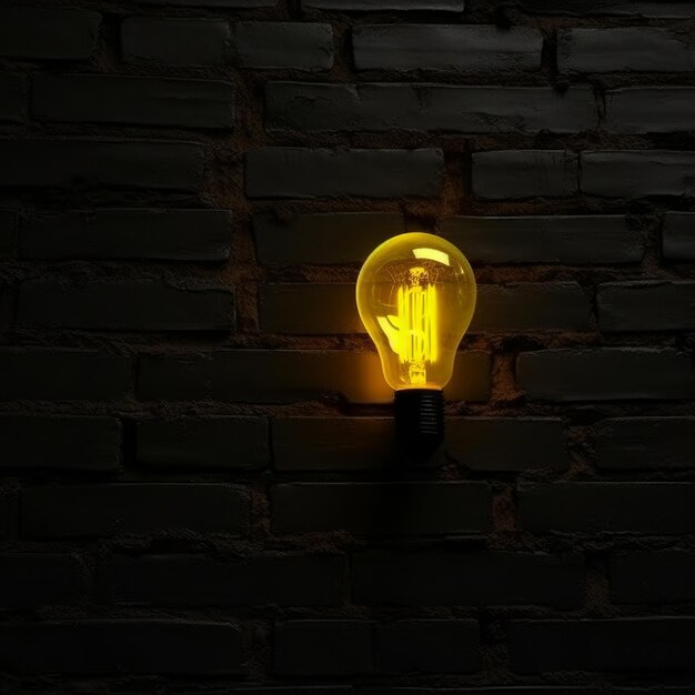 Foto gele verlichtingsbol op donkere achtergrond illustratie ai generativexa