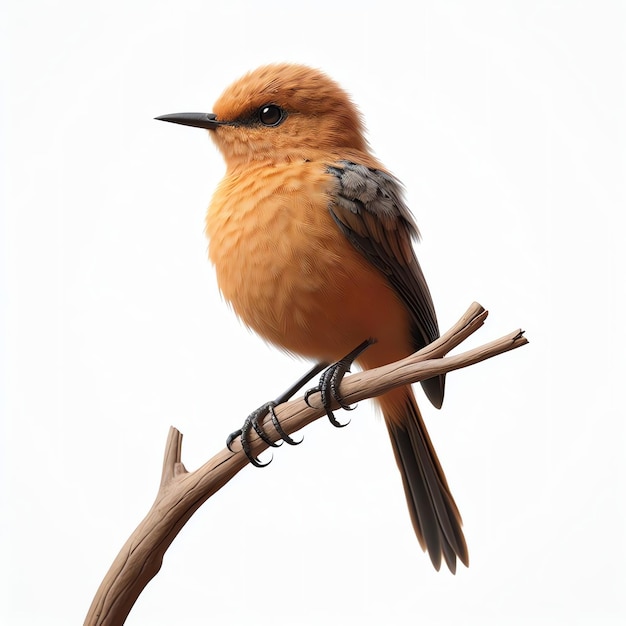 Foto gele vogel die op een tak zit