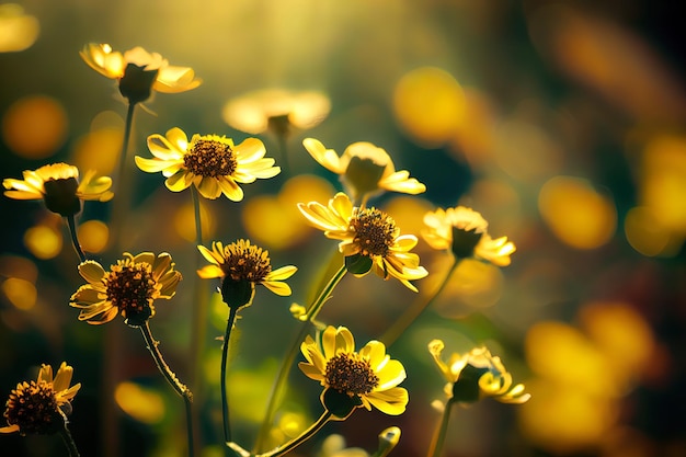 Foto gele zomerbloemen