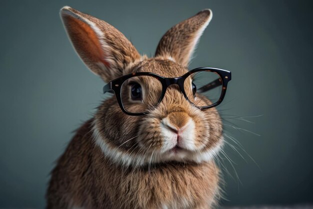 Geleerde konijn met een bril