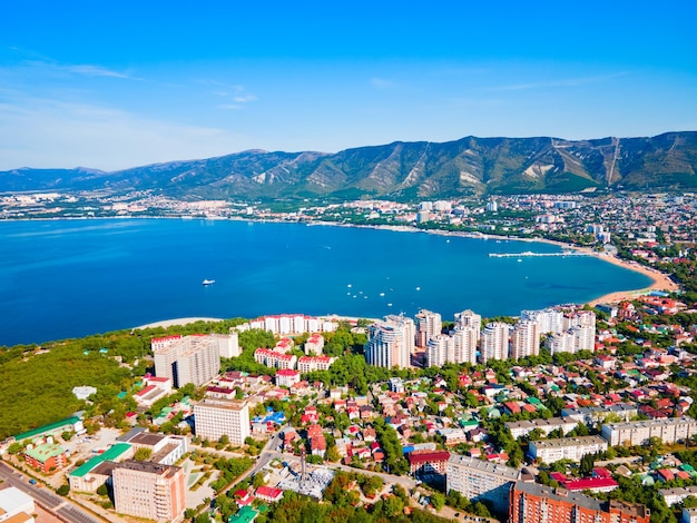 Foto gelendzhik luchtfoto panoramisch uitzicht rusland