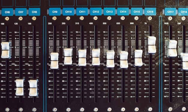 Geluid mixer achtergrond close-up