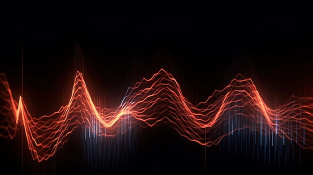 Foto geluidsgolven oscilleren met de gloed van lichte abstracte technische achtergrond