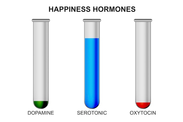 Geluk emotie hormonen in reageerbuis geïsoleerd