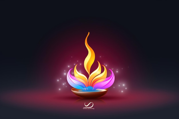 Gelukkig Diwali met Diwali met creatief Diya Design.