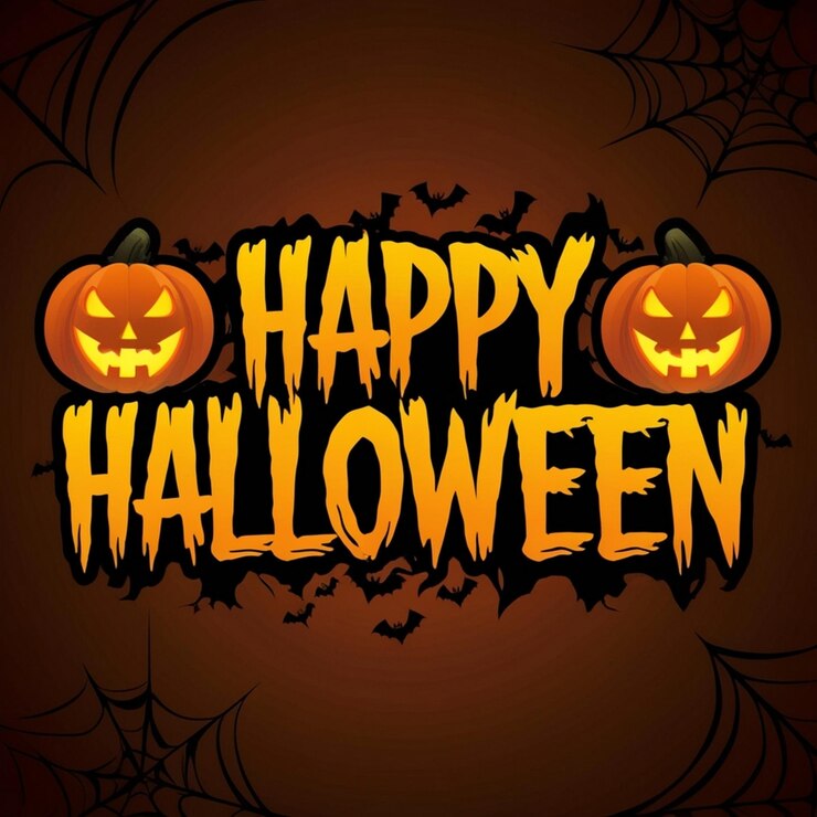 Foto gelukkig halloween poster ontwerp met het woord is gelukkig halloween