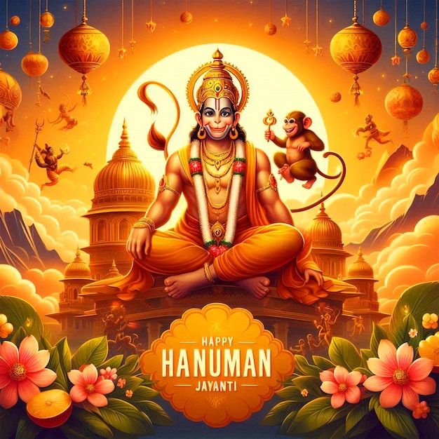 Gelukkig Hanuman Jayanti festival achtergrond