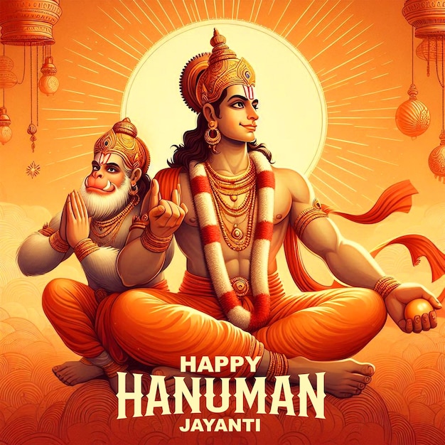 Gelukkig Hanuman Jayanti festival achtergrond