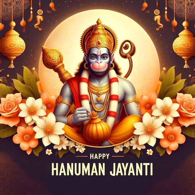 Gelukkig Hanuman Jayanti festival achtergrond