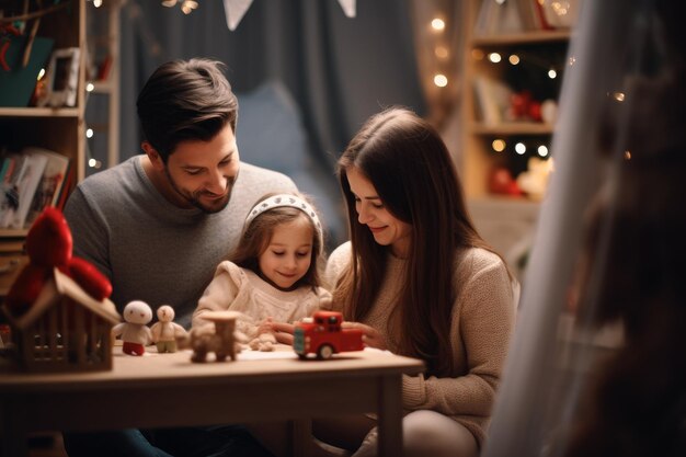 Gelukkig kind speelt thuis in kerstmis en nieuwjaar 2024 vakantie aantrekkelijkheid