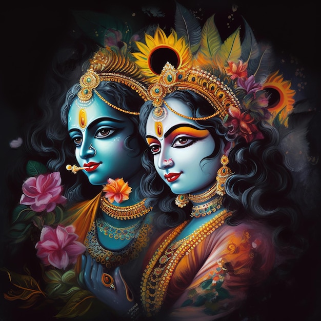 Gelukkig Krishna Janmashtami Vishu-festival Generatieve ai