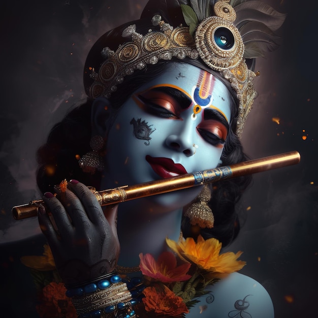 Gelukkig Krishna Janmashtami Vishu-festival Generatieve ai