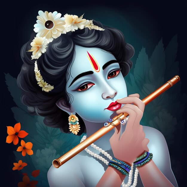 Gelukkig Krishna Janmashtami Vishu-festival Generatieve ai