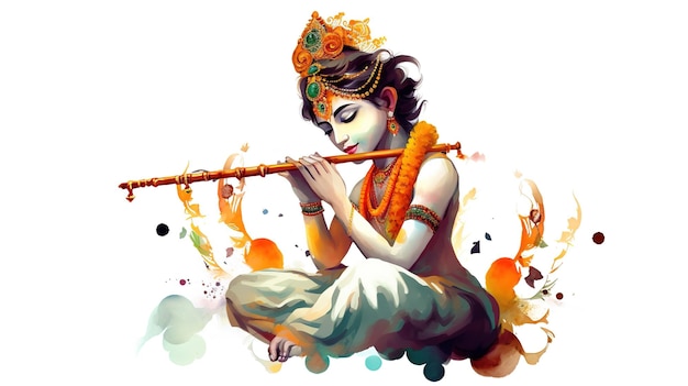 Gelukkig Krishna Janmashtami Vishu-festival Generatieve ai
