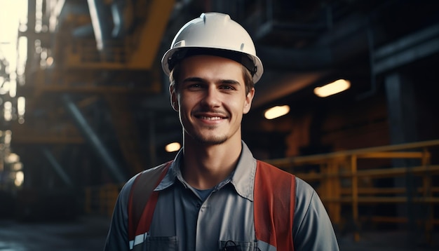 Gelukkig lachende mannelijke ingenieur schattige jonge mensen bouw Slavische verschijning