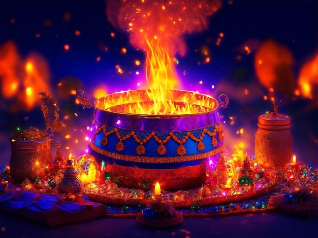 Gelukkig Lohri-feestbehang of achtergrond