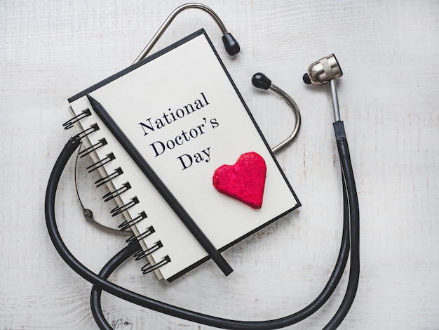 Gelukkig nationale Doctor's Day. Mooie kaart. Detailopname