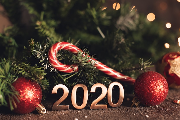 Gelukkig Nieuwjaar 2020 met Kerstmisdecoratie