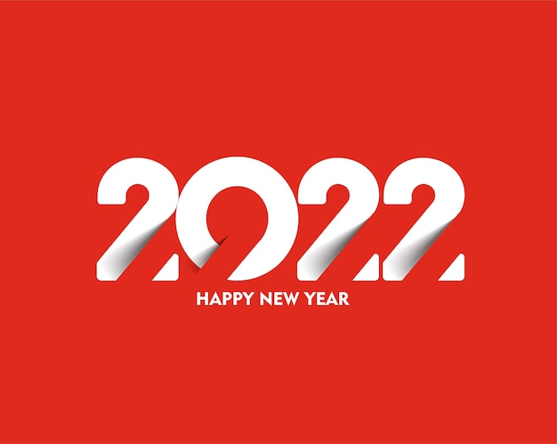 Gelukkig Nieuwjaar 2022 tekst typografie ontwerp geklets, vectorillustratie.