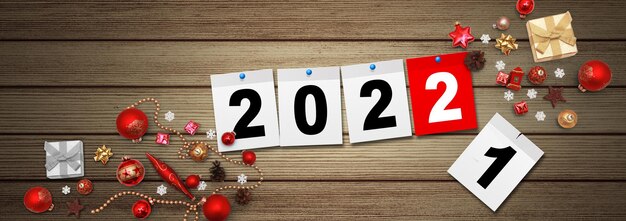 Foto gelukkig nieuwjaar achtergrond. begin het jaar 2022.