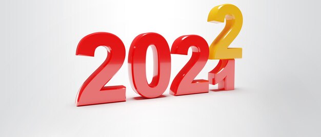 Gelukkig Nieuwjaar Achtergrond. Start tot 2022. 3D illustratie