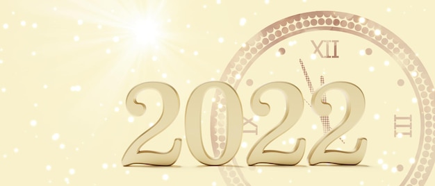 Gelukkig Nieuwjaar Achtergrond. Start tot 2022. 3D illustratie