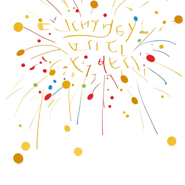 Foto gelukkig nieuwjaar vuurwerk confetti achtergrond beelden collecties schattige behang ai gegenereerd