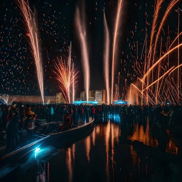 Foto gelukkig nieuwjaarsfeest.