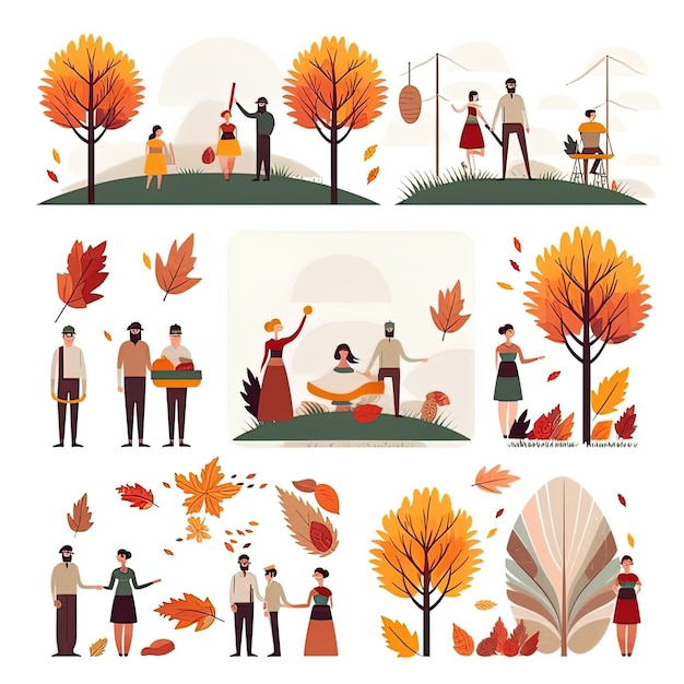 Foto gelukkig thanksgiving kunst illustratie banner ontwerp