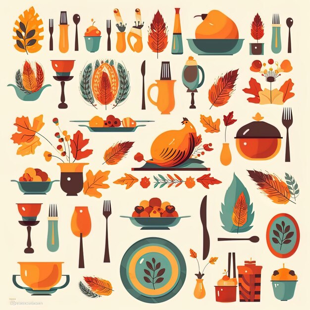 Gelukkig Thanksgiving kunst illustratie banner ontwerp