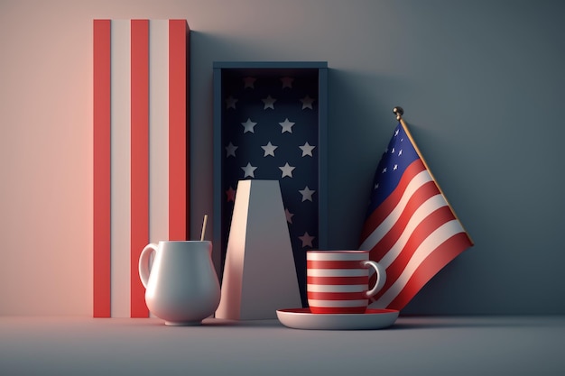 Gelukkige 4 juli Onafhankelijkheidsdag VS-vlag Een dag van onafhankelijkheid trots patriottisme vrijheid en gelijkheid Amerika Amerikaanse onafhankelijkheidsverklaring werd aangenomen federale feestdag