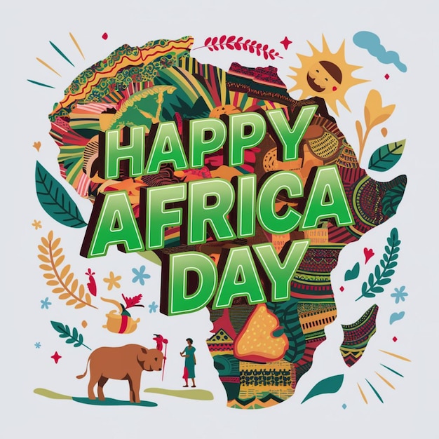 Foto gelukkige afrika-dag illustratie