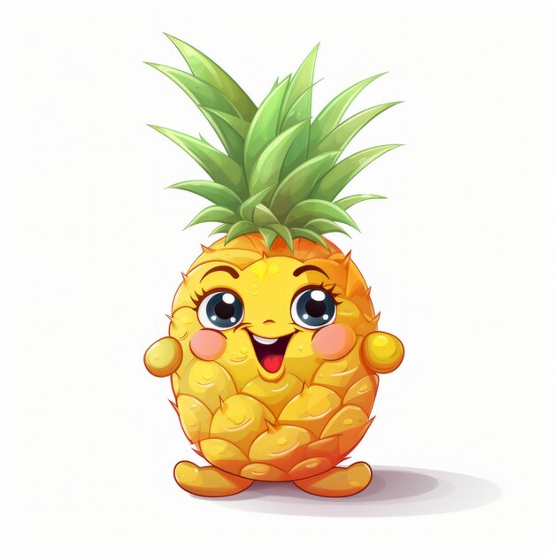 Gelukkige ananas cartoon mascotte