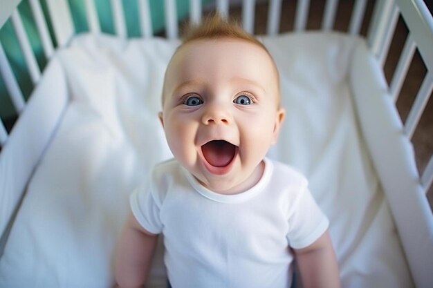 gelukkige baby jongen lepel eet zichzelf