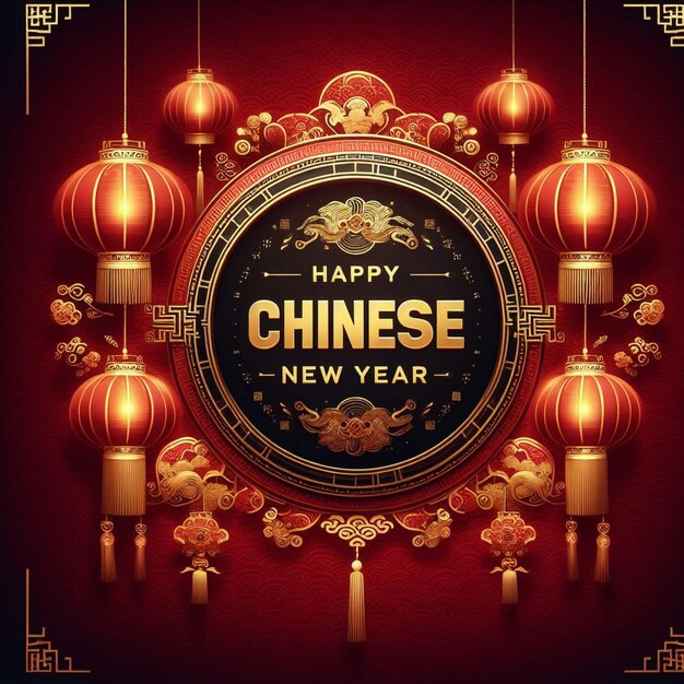 Gelukkige Chinese Nieuwjaar 2024 kaartje Nieuwe elegante Chinese festival kaartje