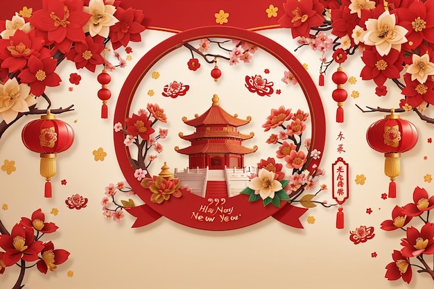Gelukkige Chinese Nieuwjaar achtergrond
