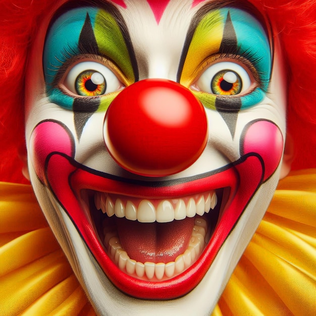 Foto gelukkige clown gezicht