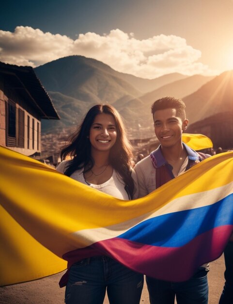 Foto gelukkige colombianen