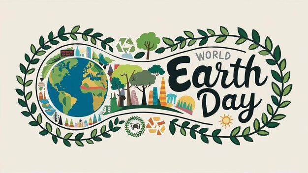 Gelukkige Dag van de Aarde Wereld Aardedag Banner illustratie Generatieve ai