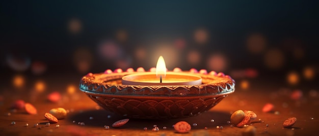 Gelukkige Diwali Diwali Diya Generatieve Ai